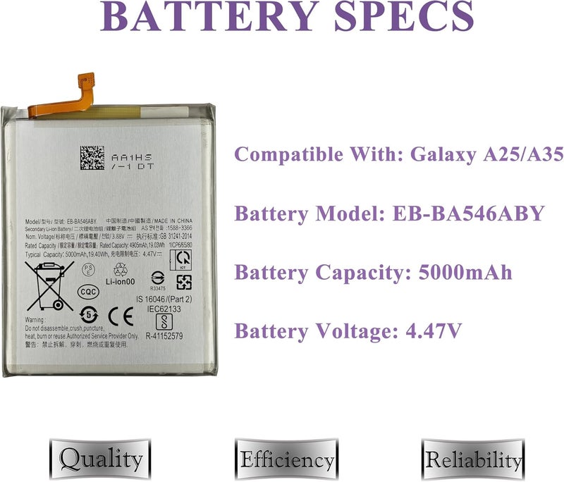 MAXSHARKS Replacement Battery for Galaxy A25 / A35 5G, High-Capacity Li-ion Battery for EB-BA546ABY, Includes Tools & Instructions - Image 3